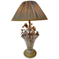Italian Table Lamp Mangani Porcelain and Gold