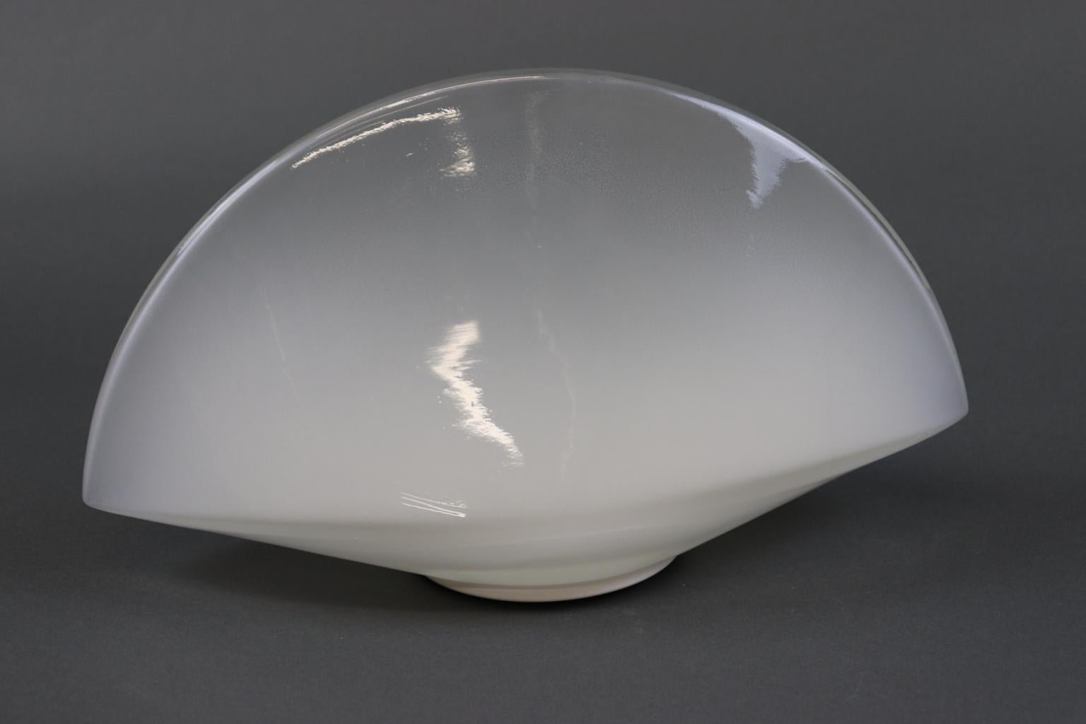 Italian Table Lamp Murano White Smoked  Glass Diffuser For Sale 3