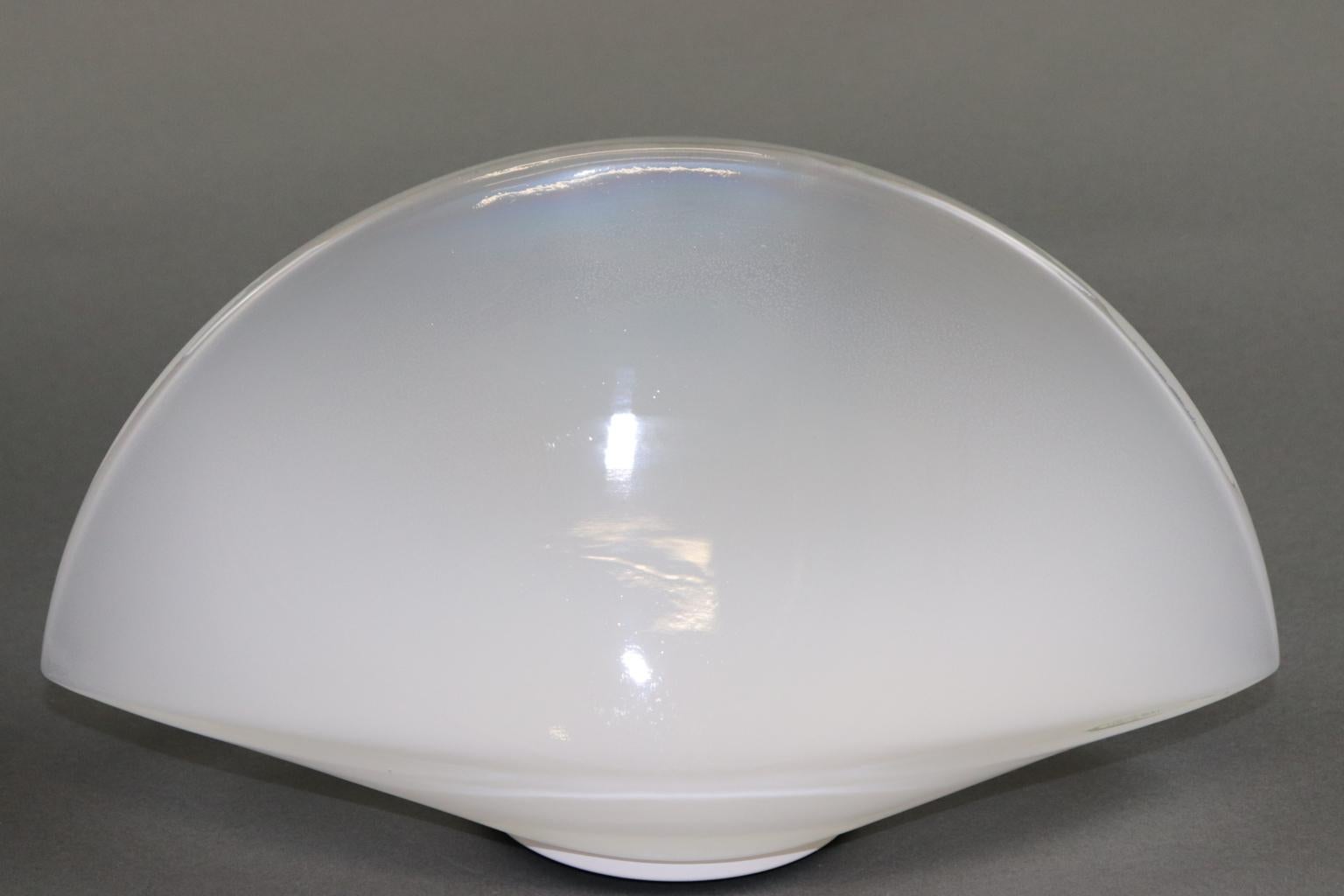 Italian Table Lamp Murano White Smoked  Glass Diffuser For Sale 2