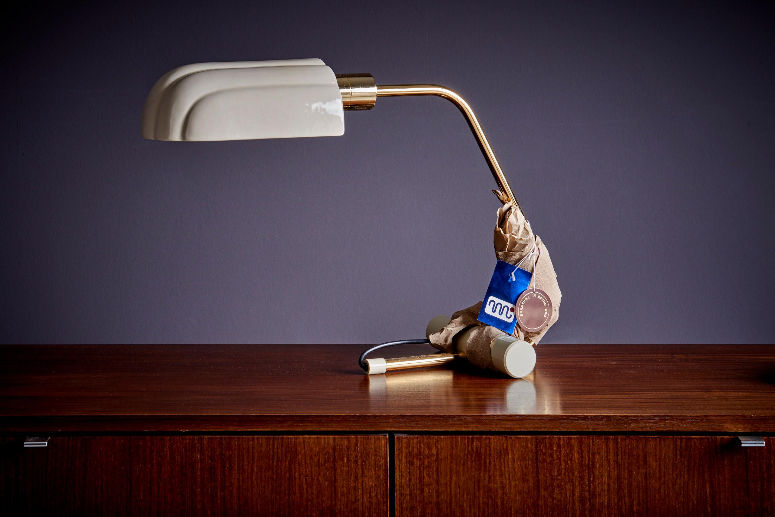 Italian Table Lamp NOS with Ceramic Shade by Mauro Martini For Sale 5