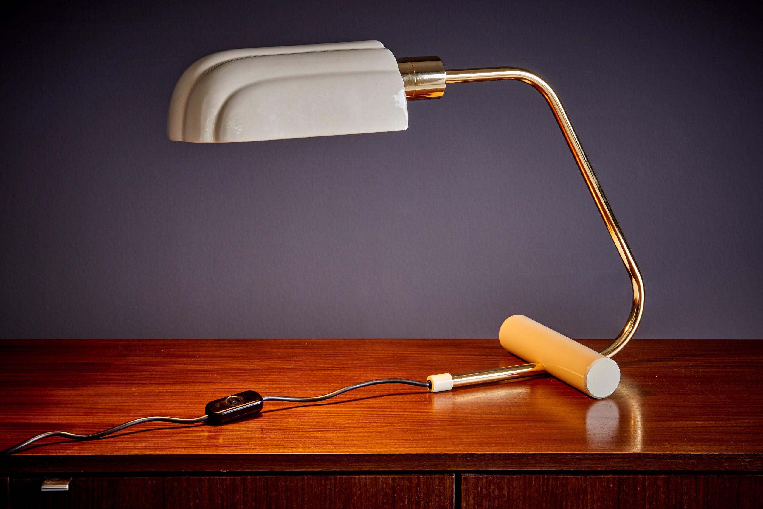 Italian Table Lamp NOS with Ceramic Shade by Mauro Martini In Excellent Condition For Sale In Berlin, DE