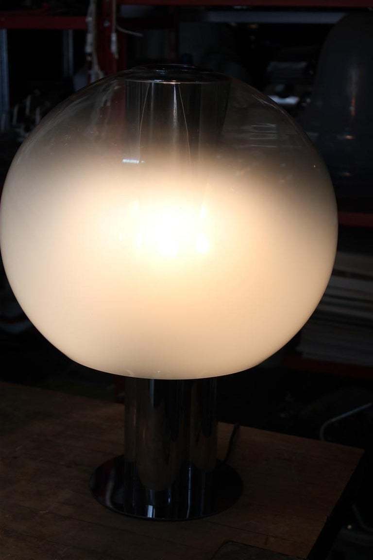 Italian Table Lamp Pop Art Selenova Steel and Murano Glass 1970s For ...