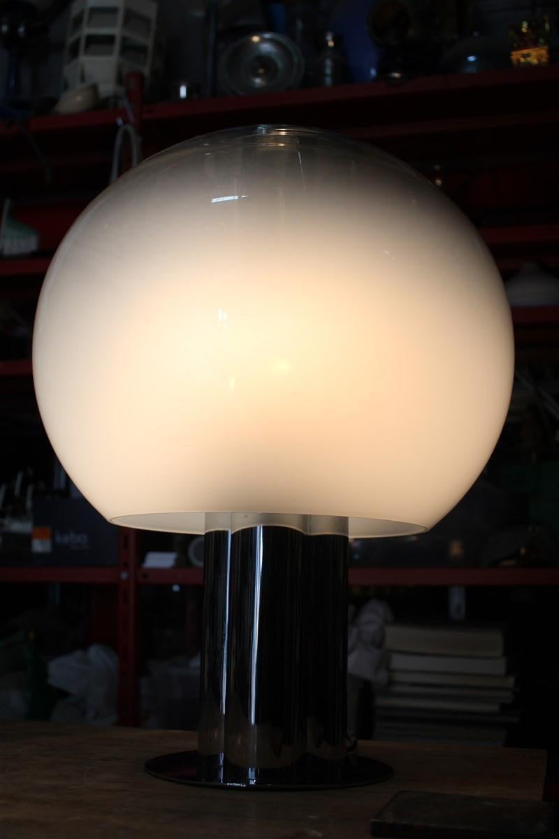 Italian Table Lamp Pop Art Selenova Steel and Murano Glass 1970s For Sale 7