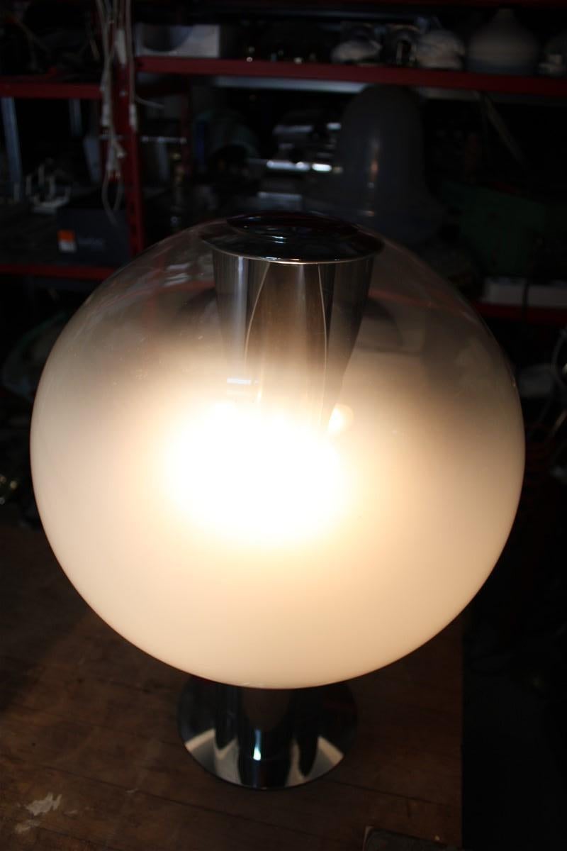 Italian Table Lamp Pop Art Selenova Steel and Murano Glass 1970s For Sale 10