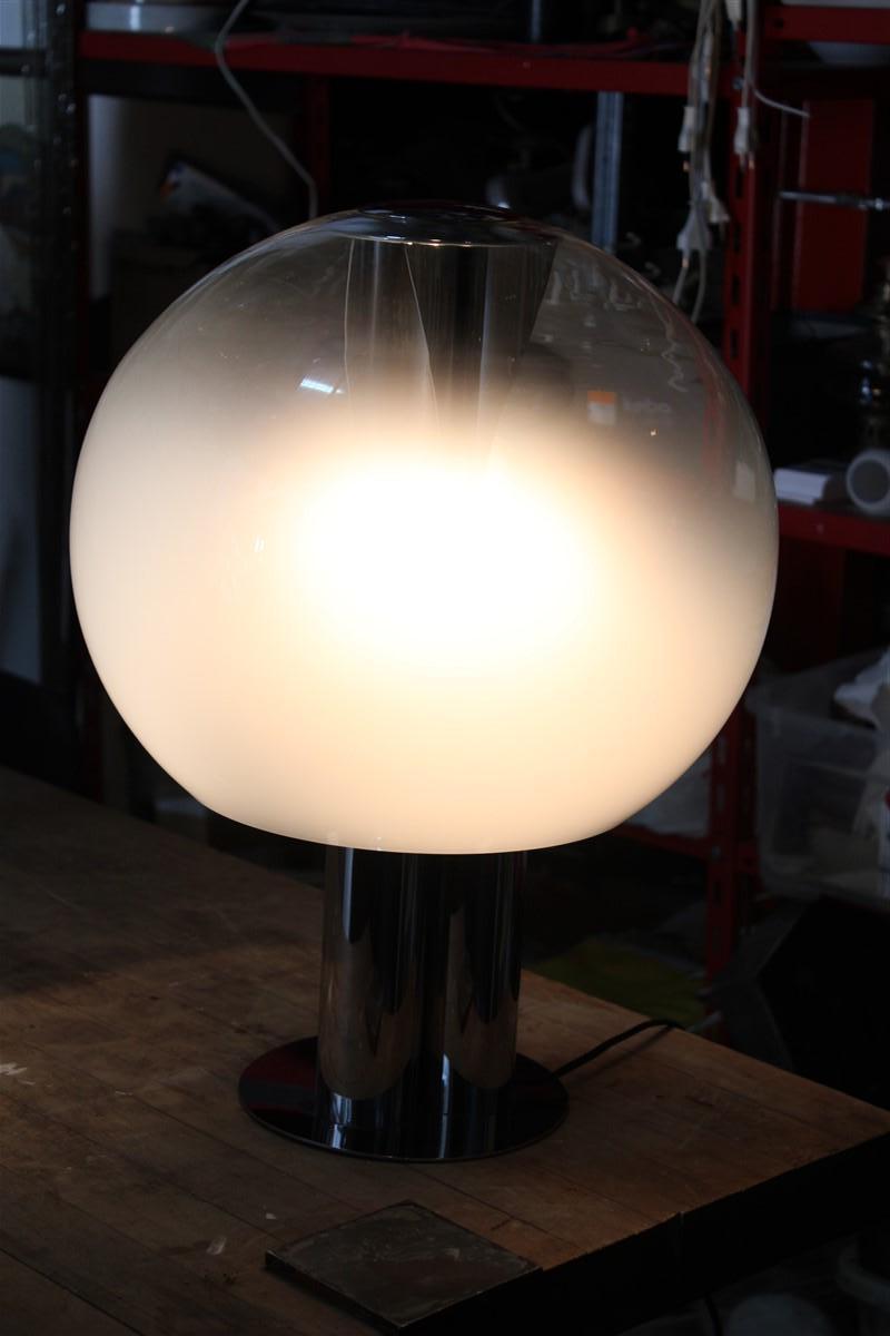 Italian Table Lamp Pop Art Selenova Steel and Murano Glass 1970s For Sale 11