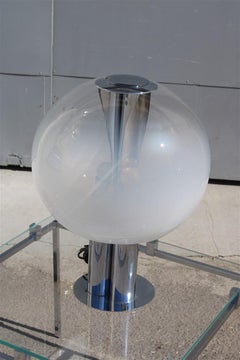 Italian Table Lamp Pop Art Selenova Steel and Murano Glass 1970s