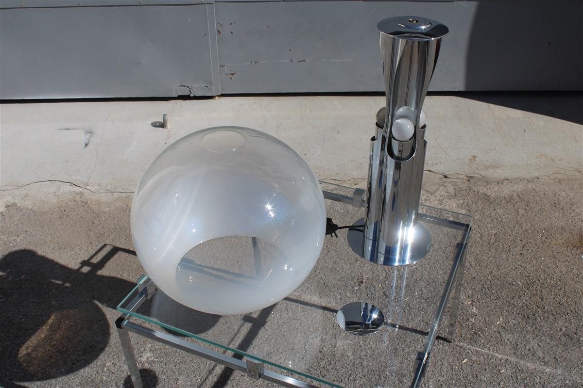Italian Table Lamp Pop Art Selenova Steel and Murano Glass 1970s For Sale 3