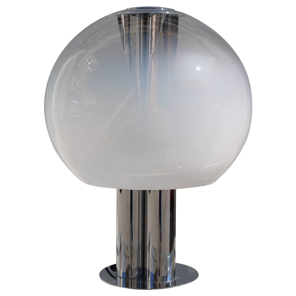 Italian Table Lamp Pop Art Selenova Steel and Murano Glass 1970s