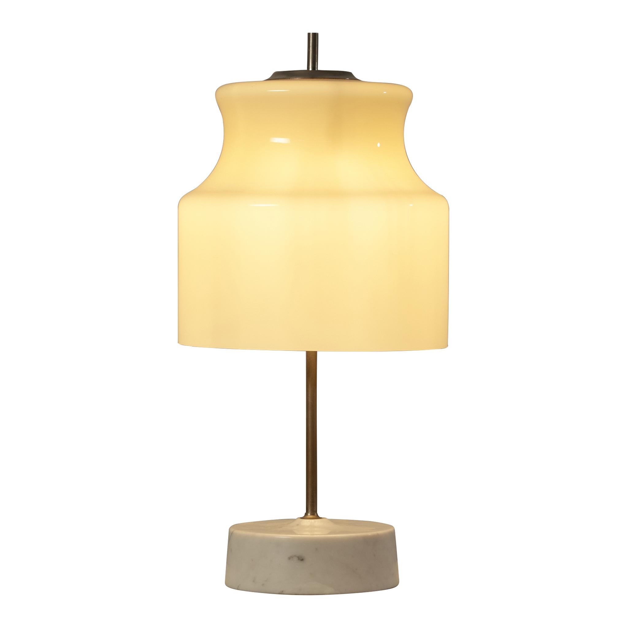 Italian Table Lamp with Carrara Marble Base
