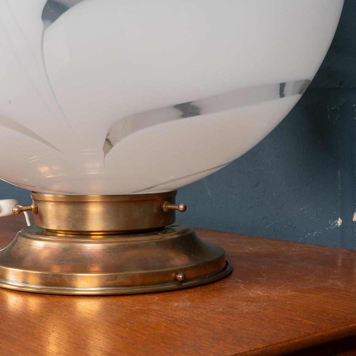 Italian Table Lamp With Hand Blown Venetian Glass Shade, c.1970 10