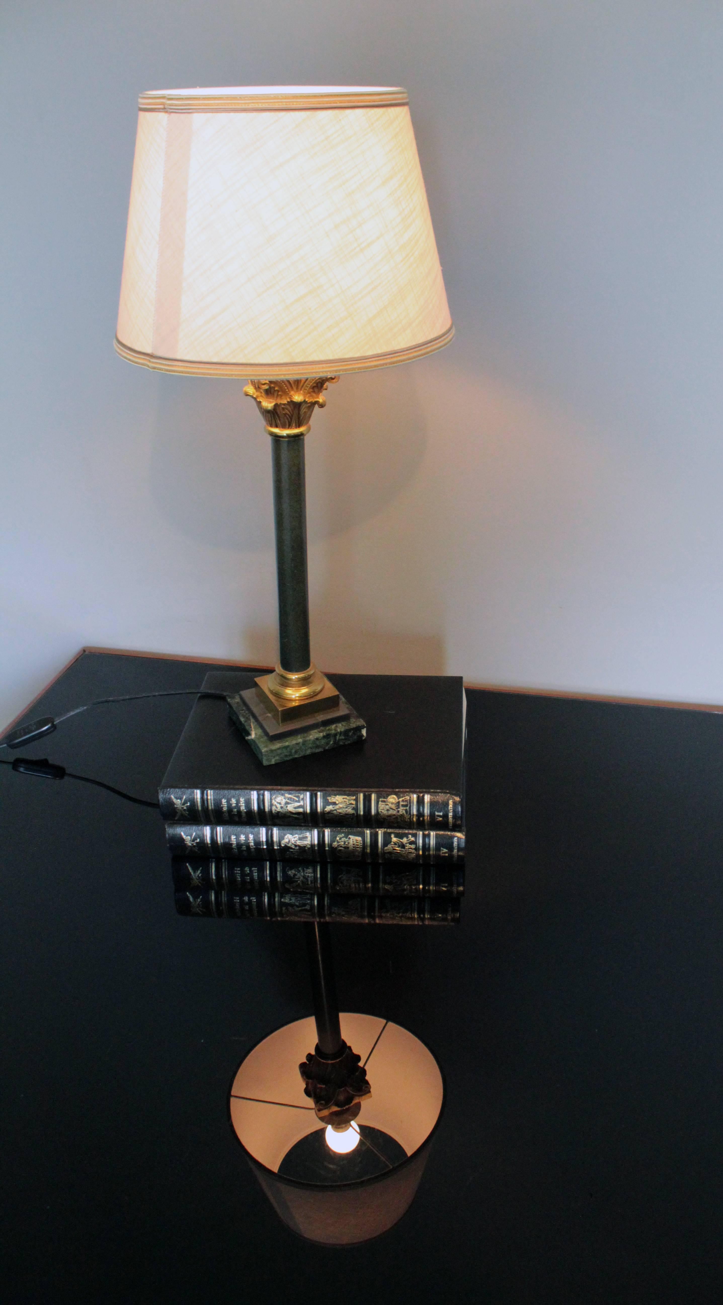 Italian Table Lamp with Marble Base, 1950s For Sale 5