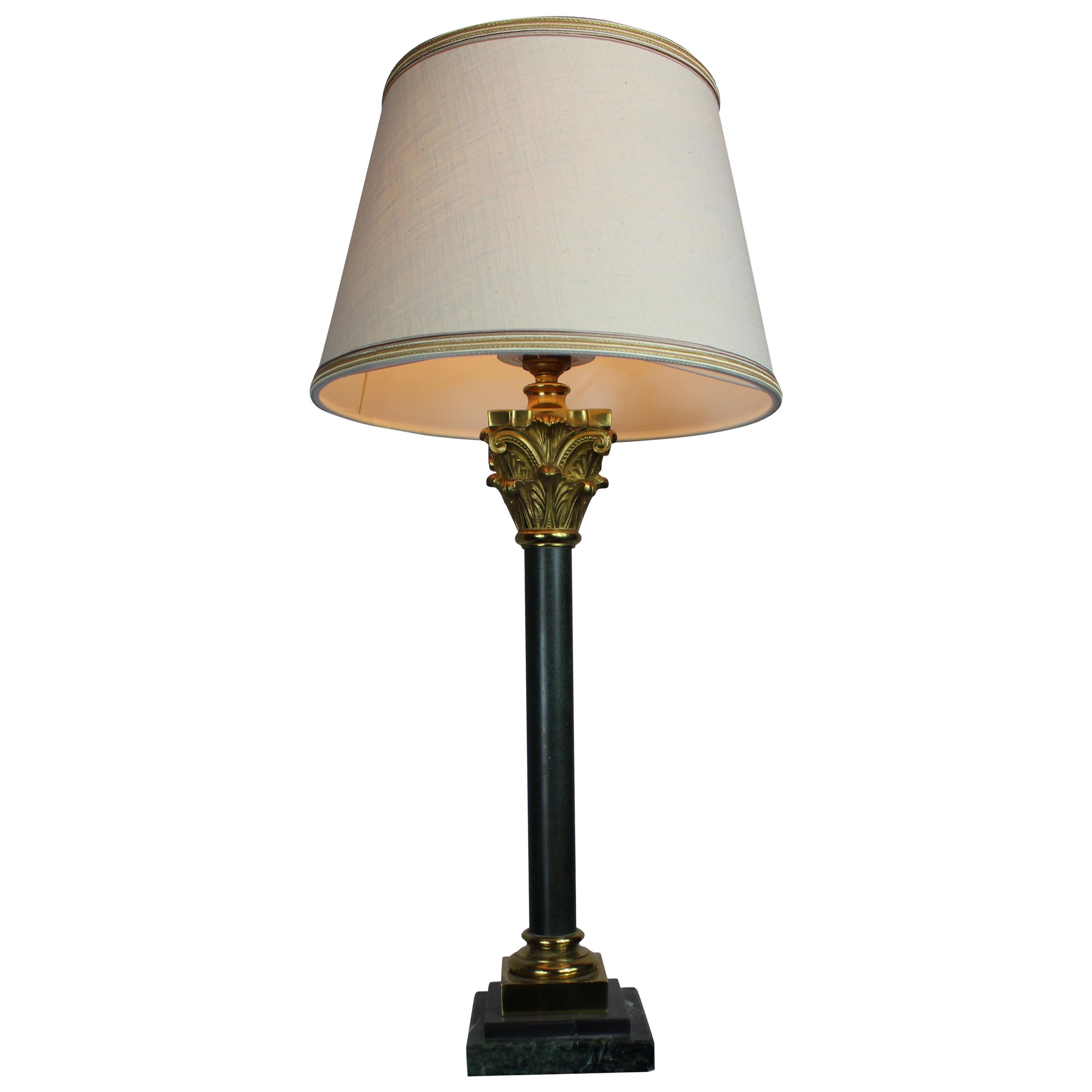 Italian Table Lamp with Marble Base, 1950s For Sale