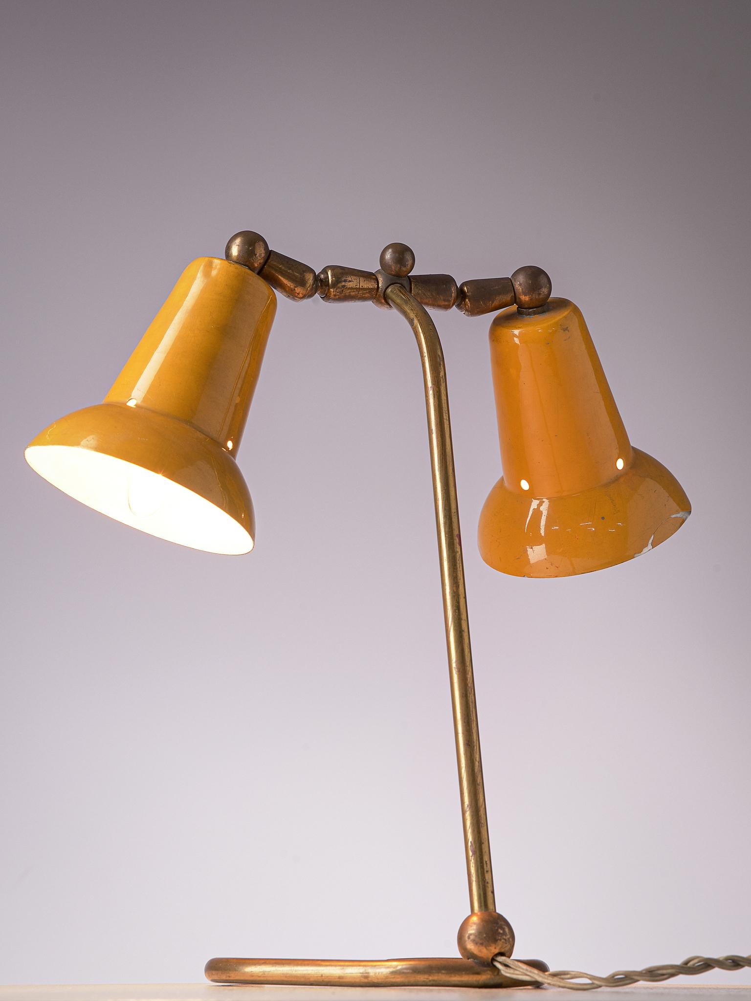Italian Table Lamp with Two Shades In Good Condition In Waalwijk, NL