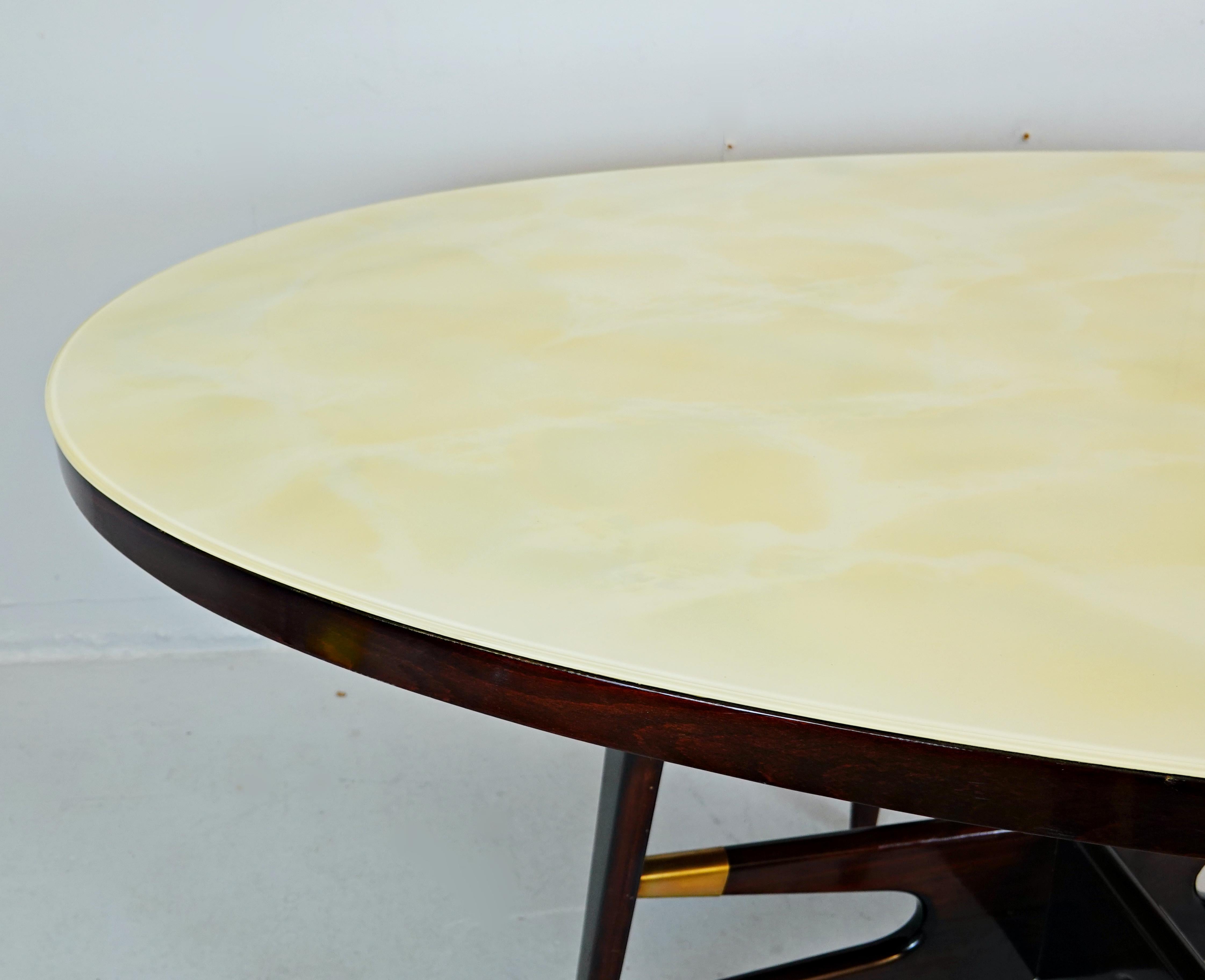 Mid-Century Modern Italian Dining  Table, Marbled Glass, 1950s For Sale 1