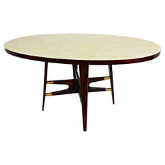 Mid-Century Modern Italian Dining  Table, Marbled Glass, 1950s