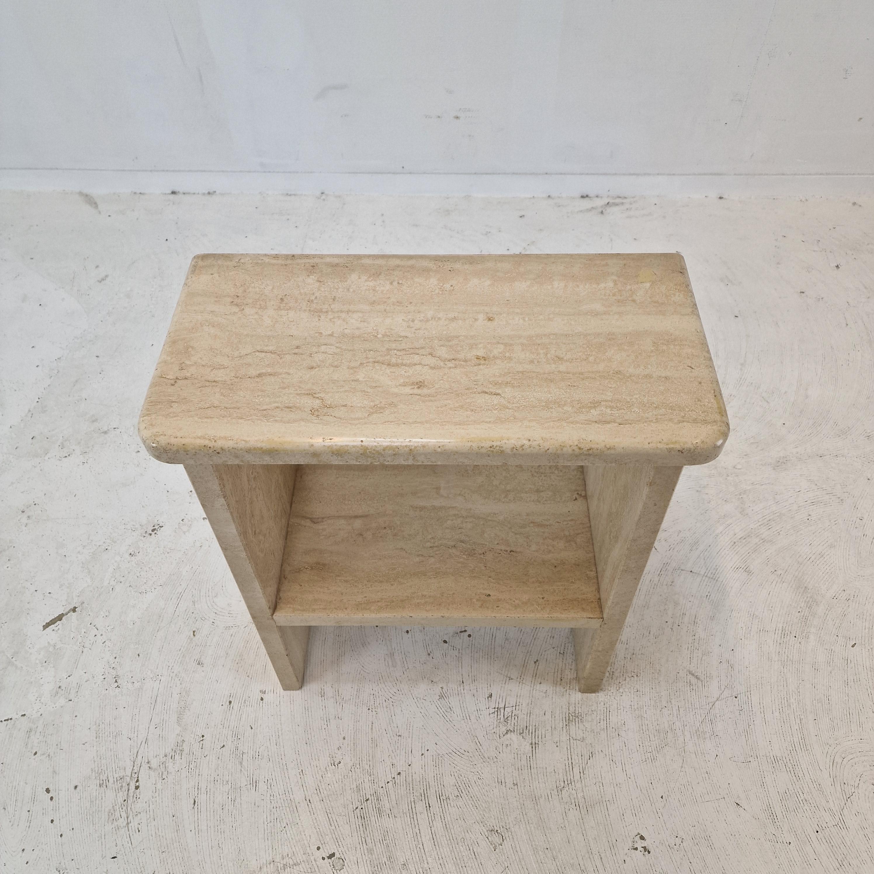 Italian Table or Little Credenza in Travertine, 1980s For Sale 4
