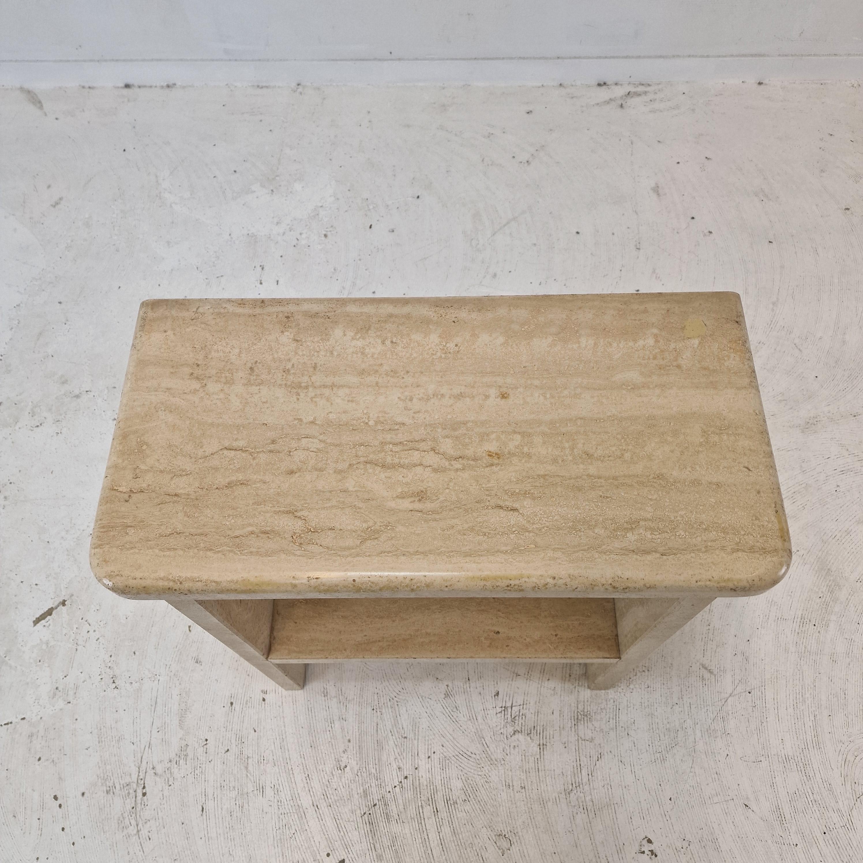 Italian Table or Little Credenza in Travertine, 1980s For Sale 7