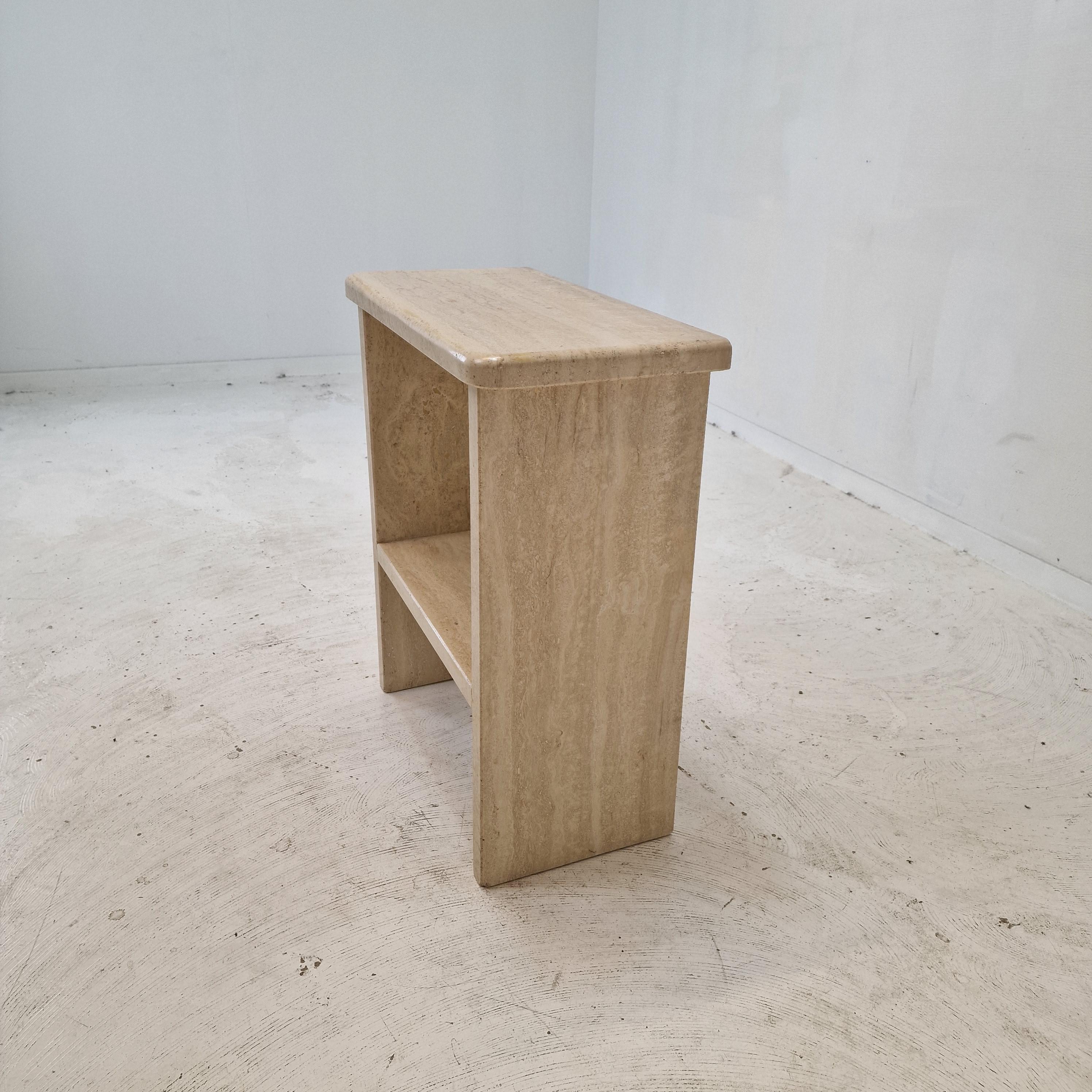 Italian Table or Little Credenza in Travertine, 1980s For Sale 2