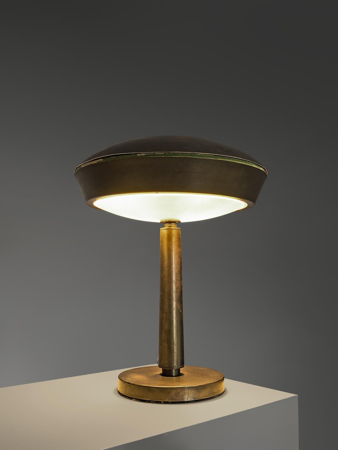 Brushed Italian Table Polished Brass Table Lamp