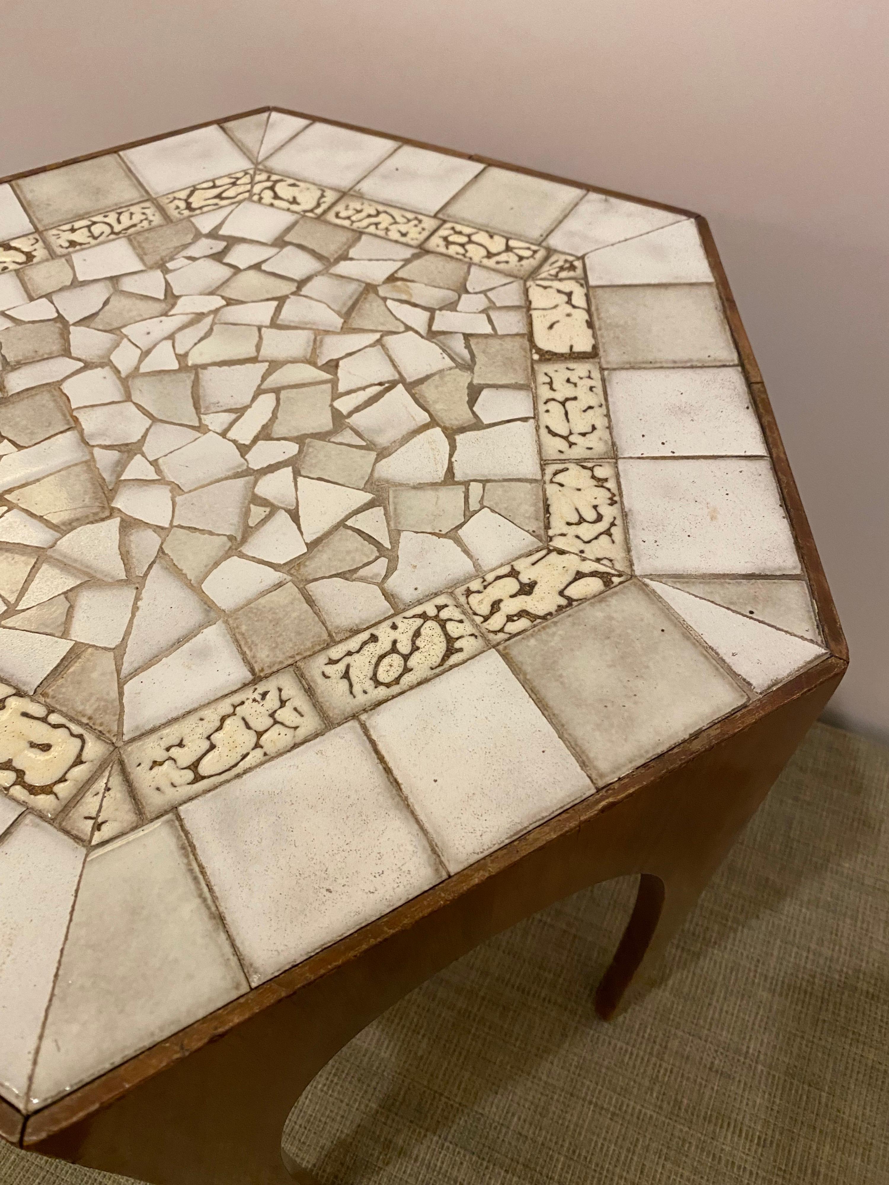 Italian Table with Inlaid Tile Top In Good Condition In Philadelphia, PA