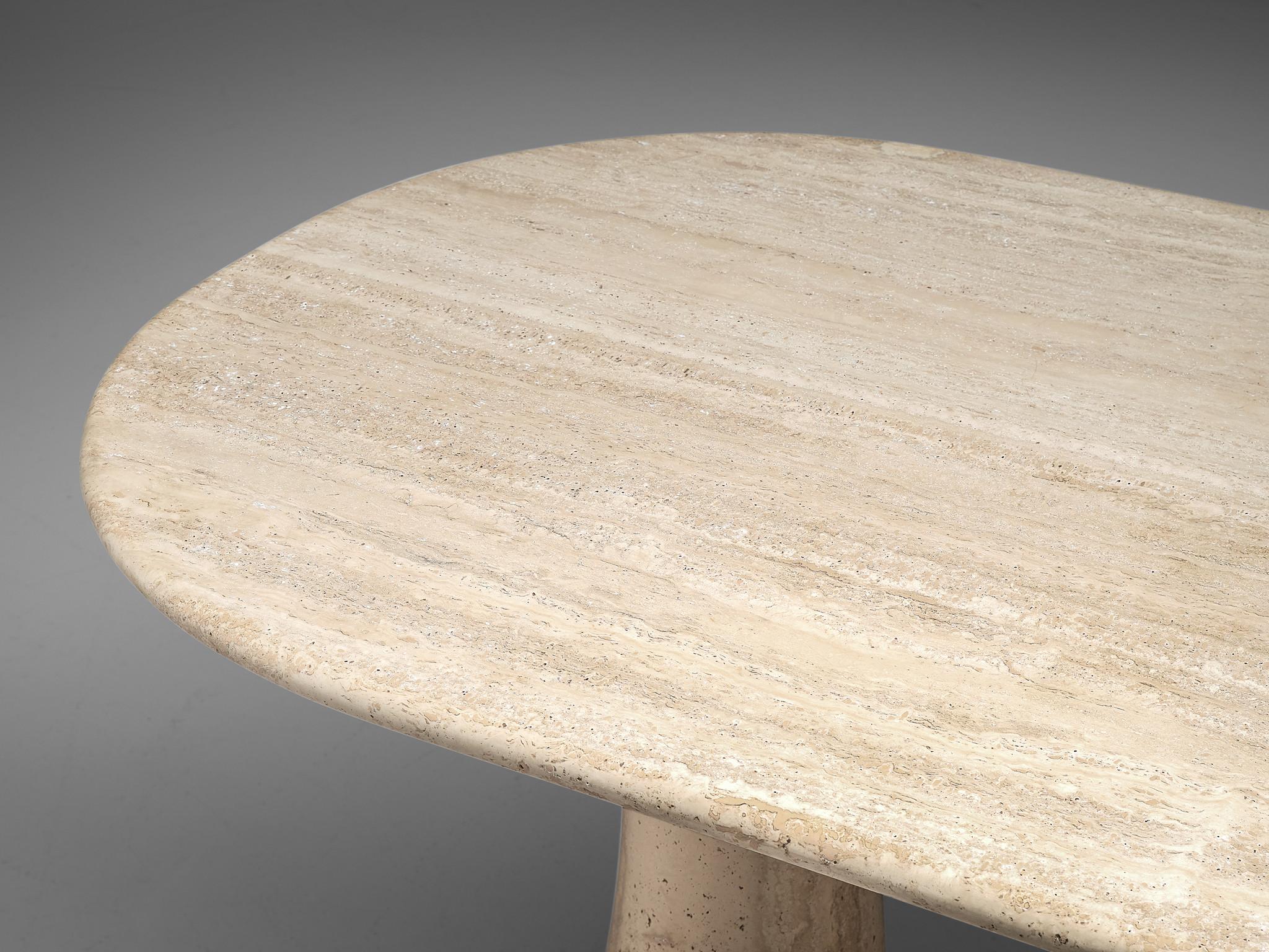 Italian Table with Oval top in Travertine 1