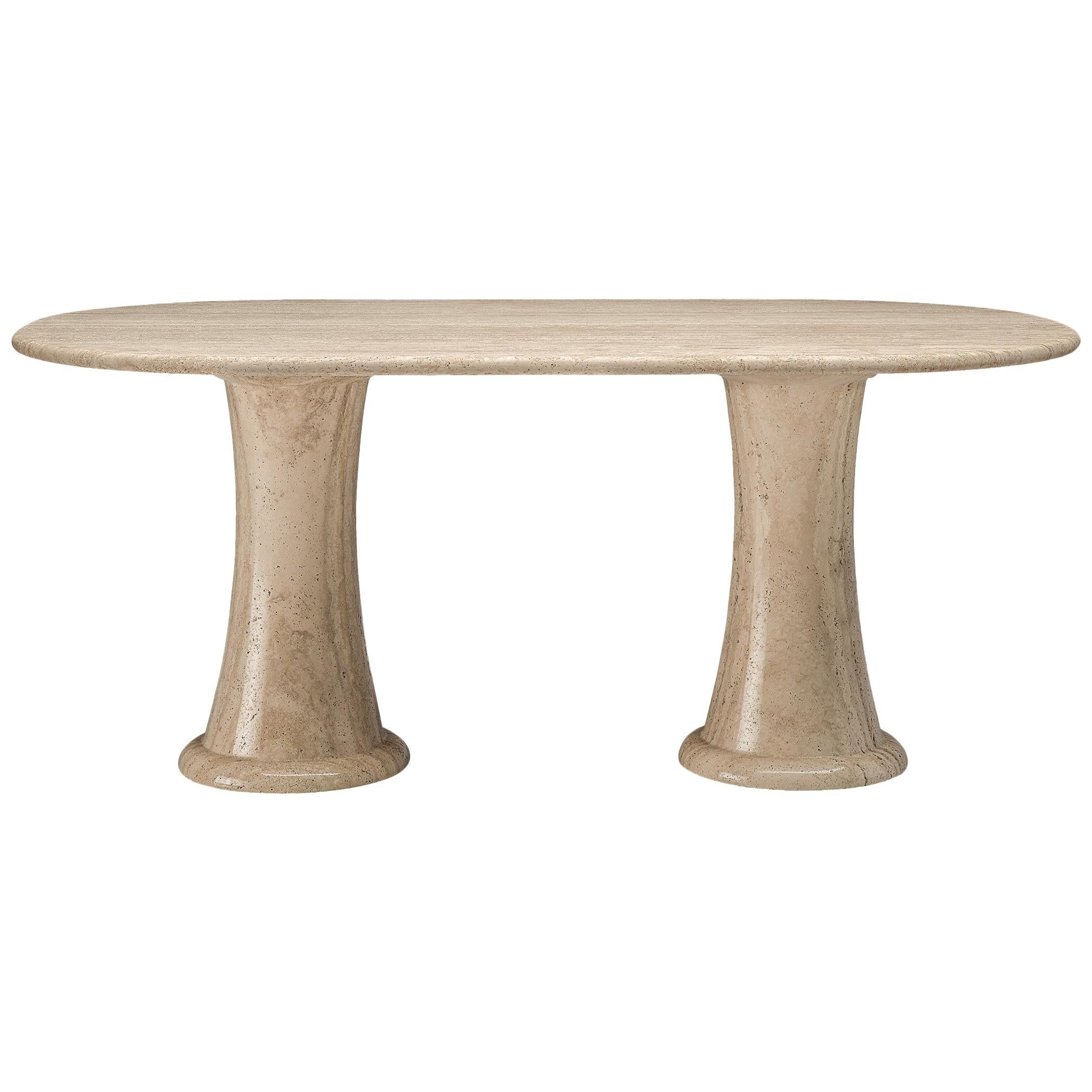 Italian Table with Oval top in Travertine