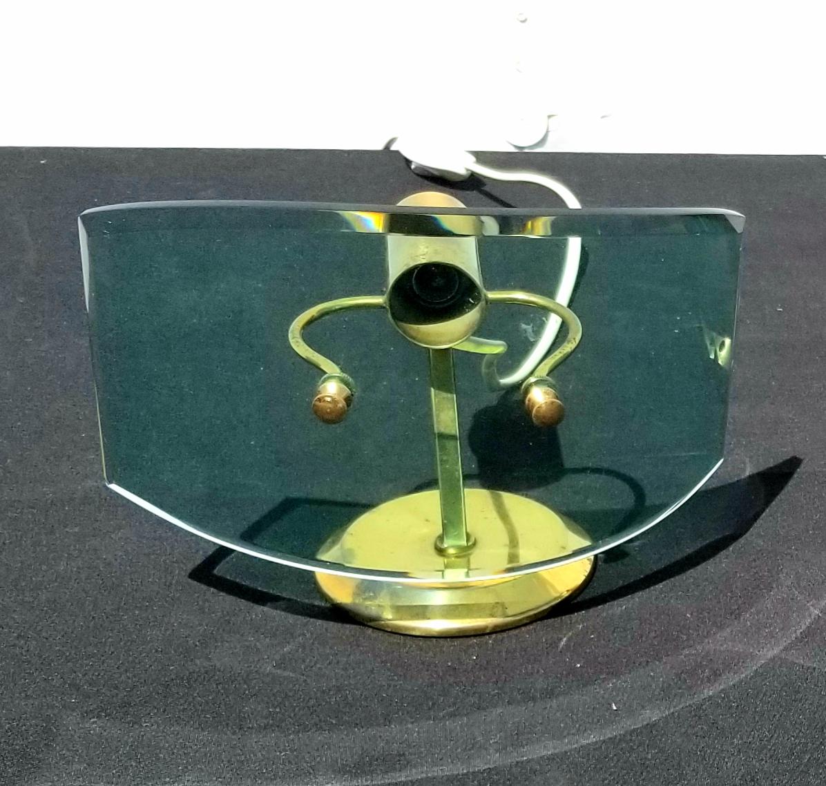 Glass and brass lamps for the table from the 1950s period attributed to Max ingrand.