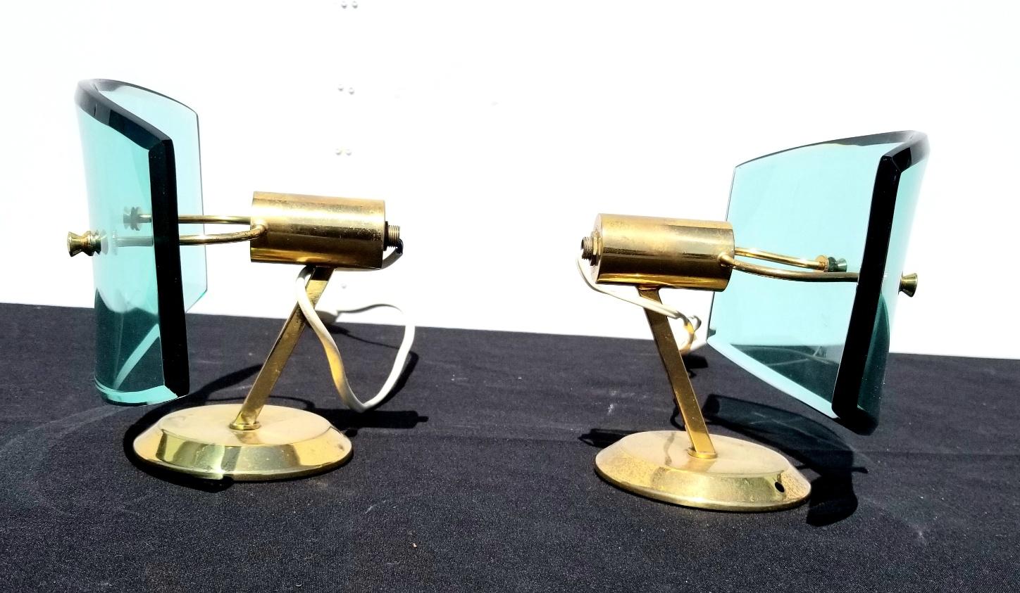 Mid-Century Modern Italian Tale Lamps Attributed to Max Ingrand For Sale