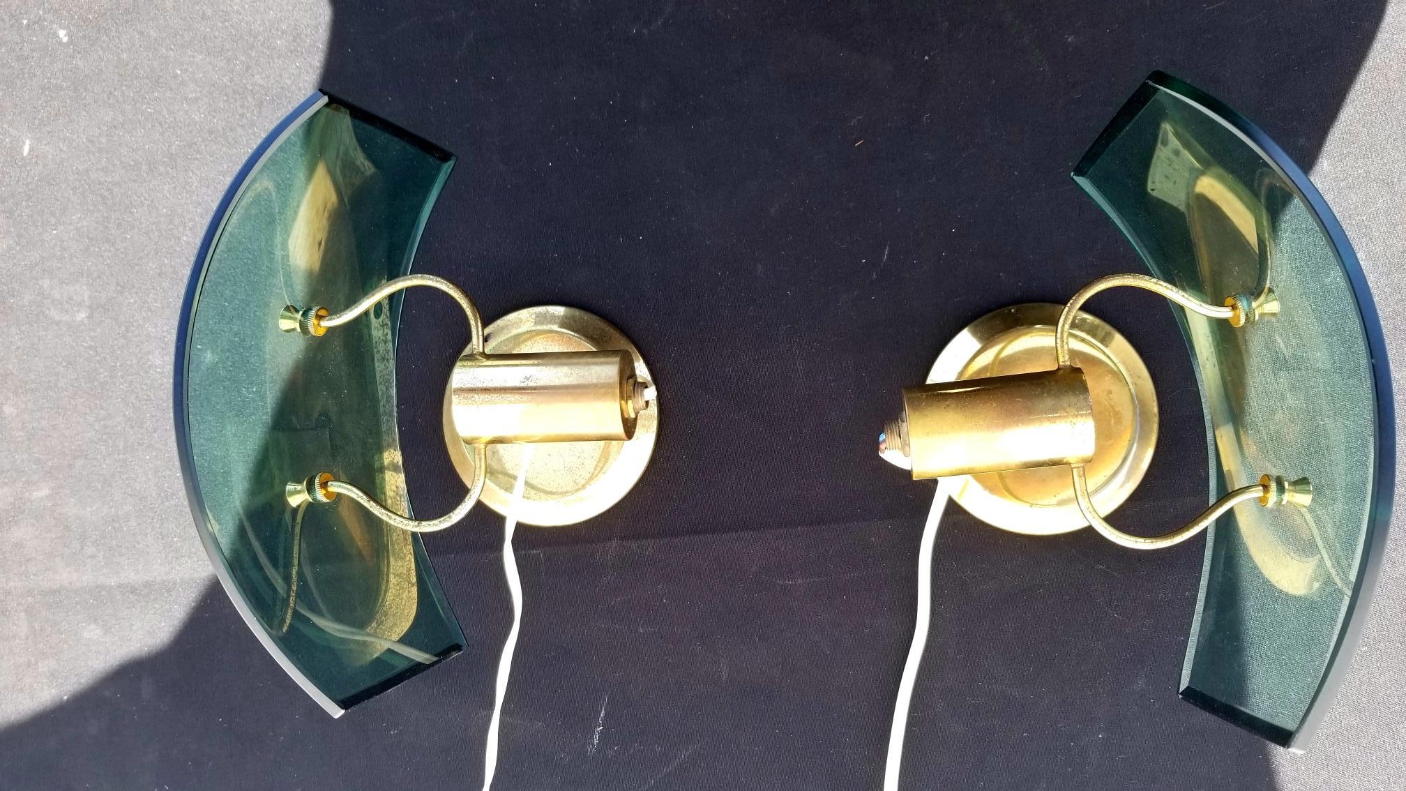 Brass Italian Tale Lamps Attributed to Max Ingrand For Sale