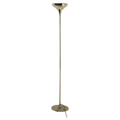 Vintage Italian Tall All Brass Torchiere Floor Lamp, Marked