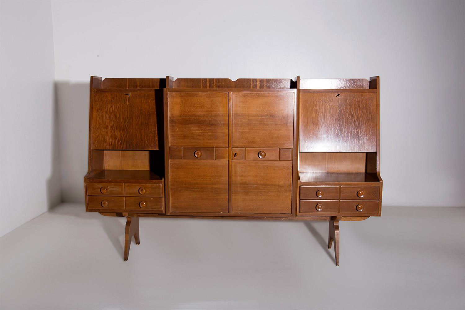 Italian Tall Wooden Cabinet For Sale 1