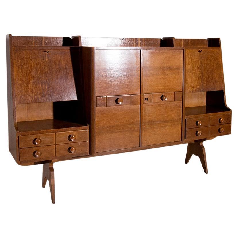 Armario alto italiano de madera