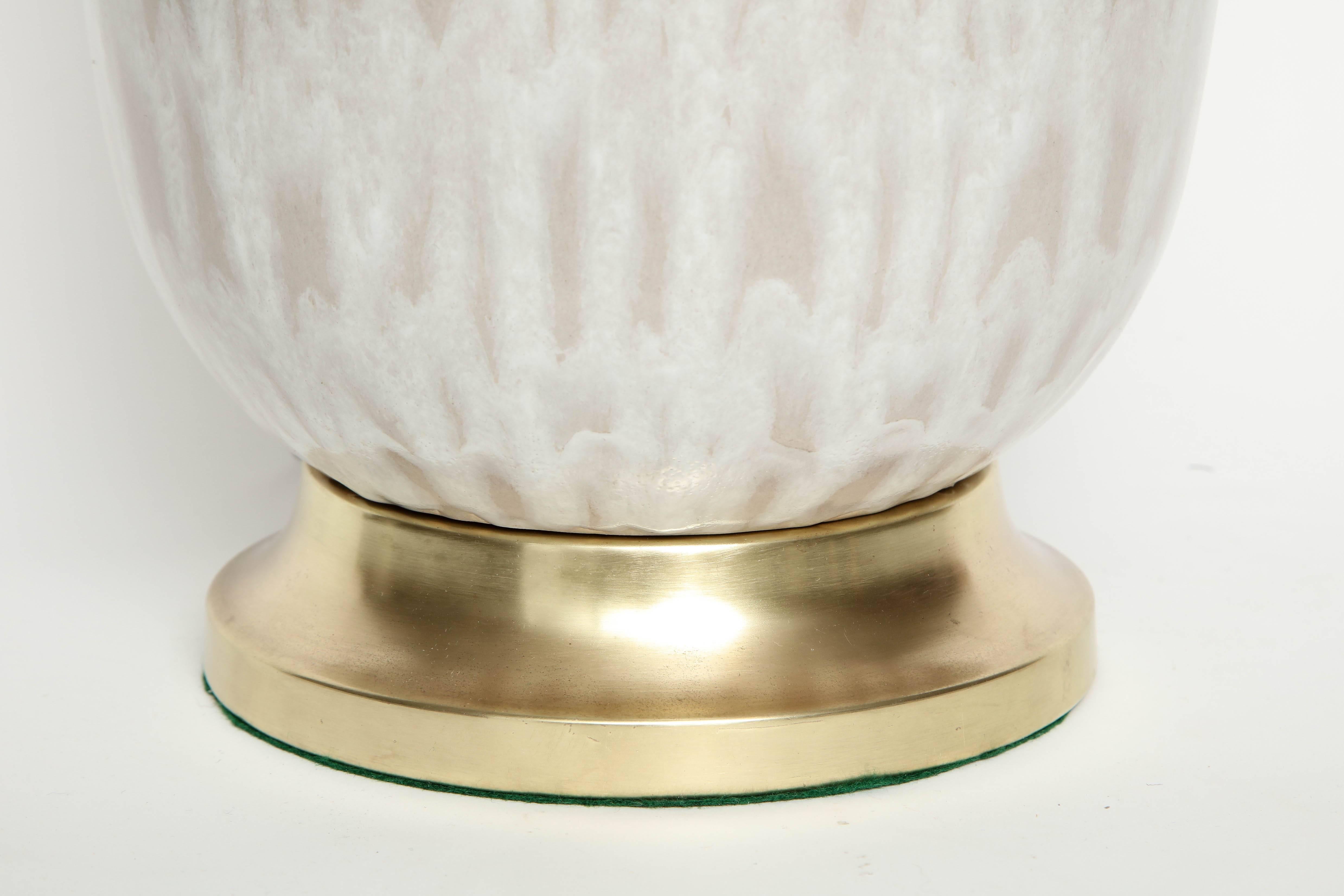 Modern Italian Tan and White Ceramic Lamps