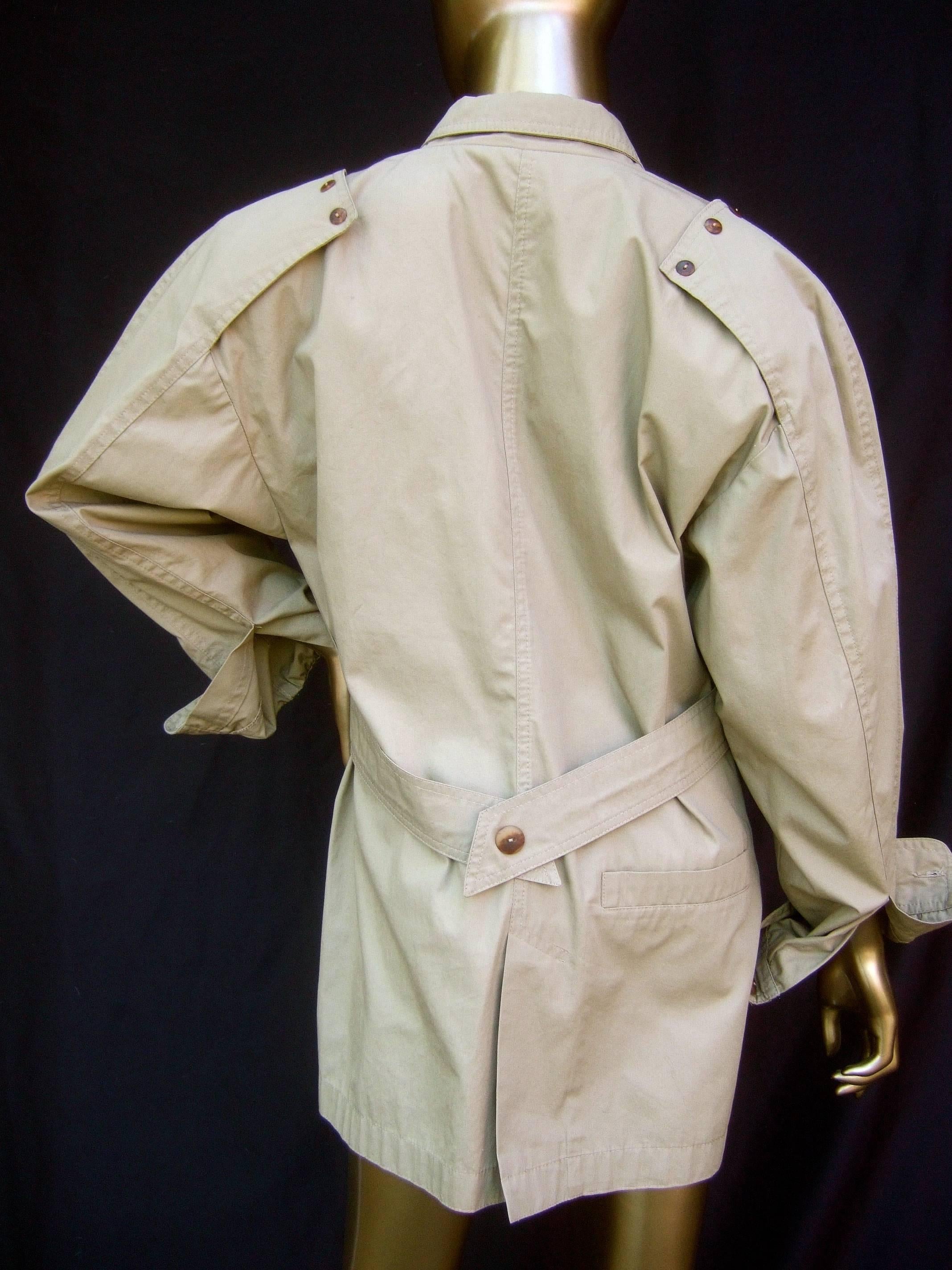 Italian Tan Khaki Cotton Sport Jacket Designed by La Squadra circa 1970s For Sale 2