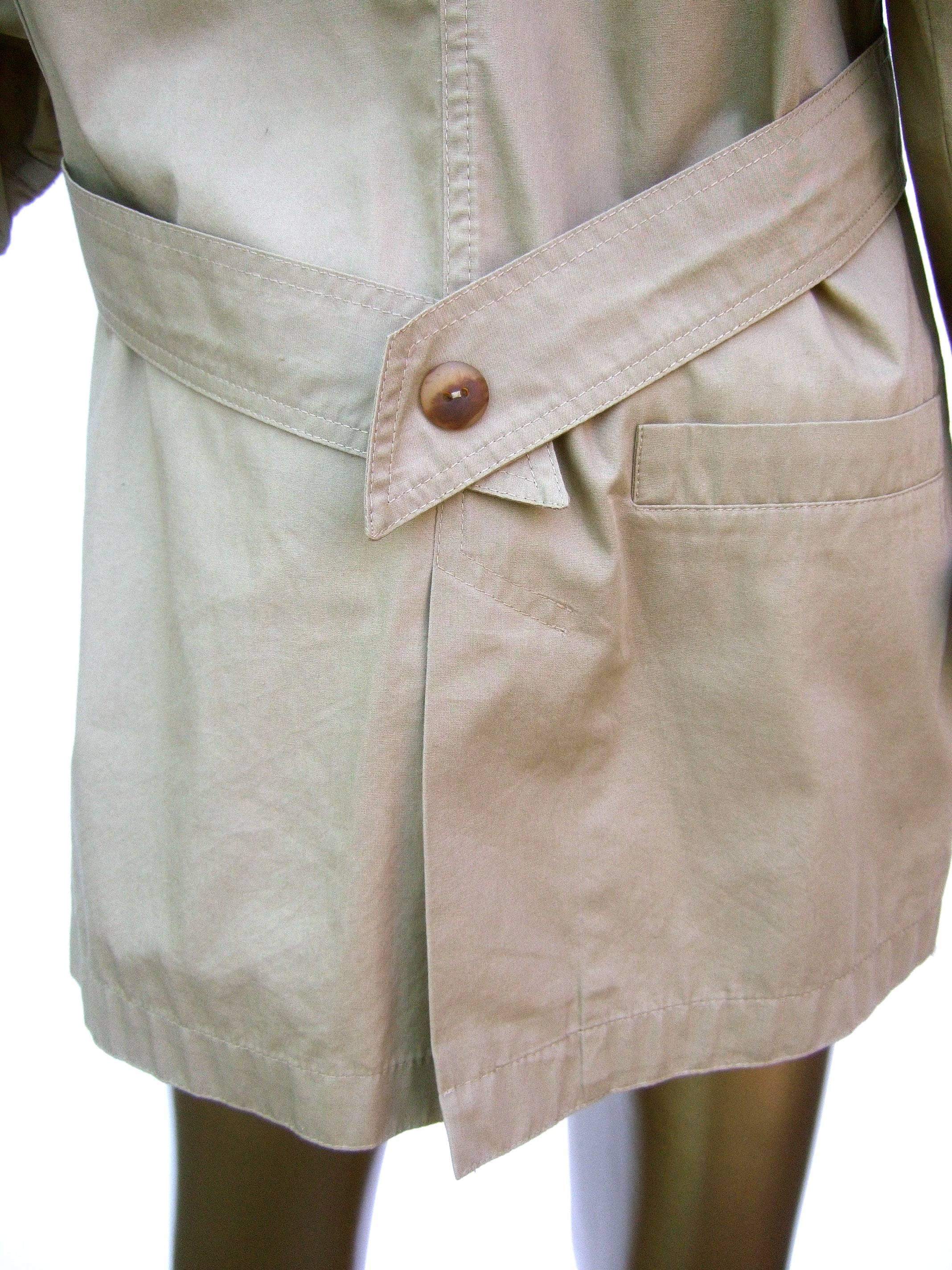 Italian Tan Khaki Cotton Sport Jacket Designed by La Squadra circa 1970s For Sale 3