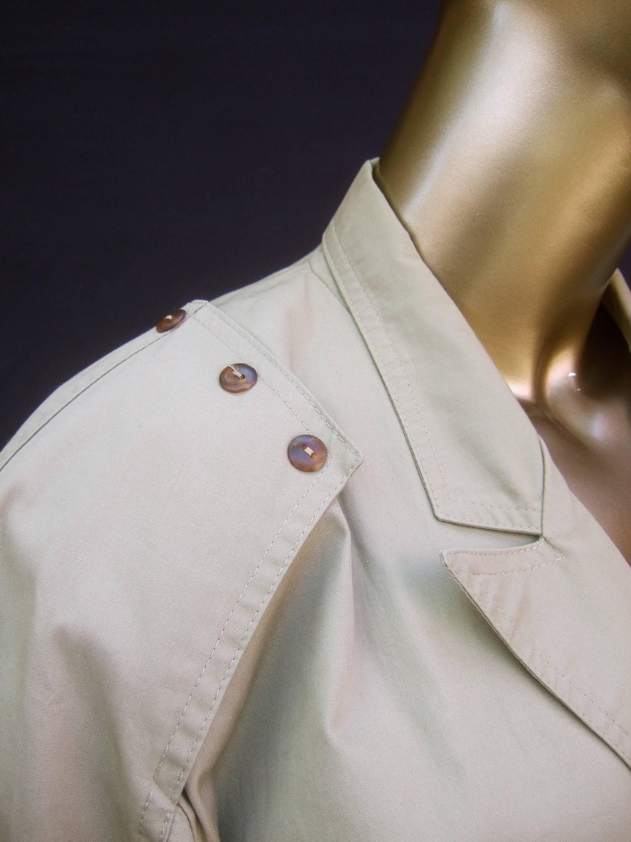 Italian Tan Khaki Cotton Sport Jacket Designed by La Squadra circa 1970s In Good Condition For Sale In University City, MO