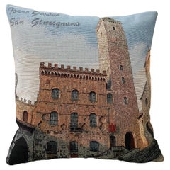 Italian Tapestry Old Tower Pillow Feather Down
