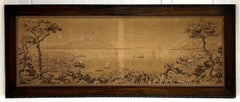 Very Large Vintage Tapestry Woolwork Naples with Mount Vesuvius
