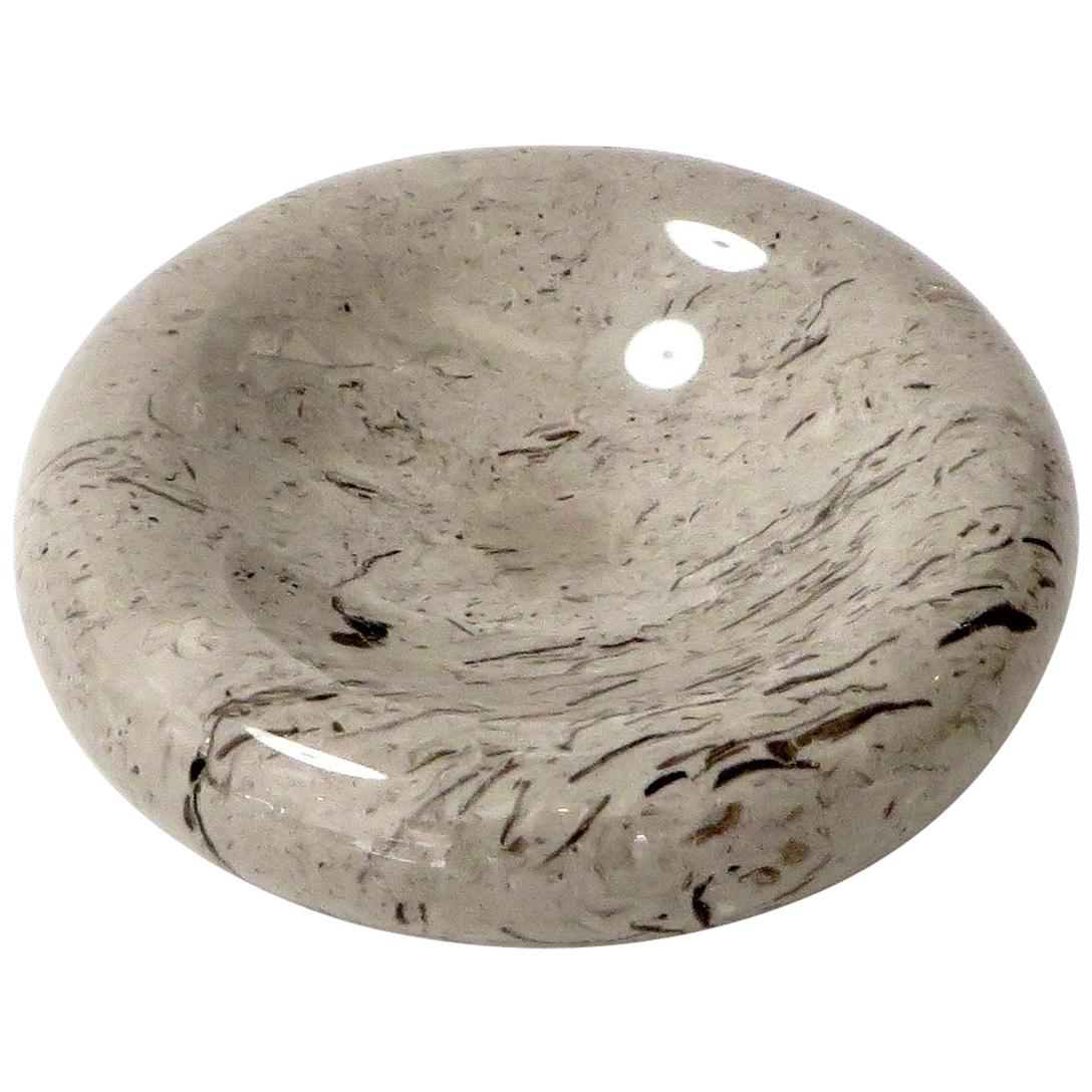 Italian Taupe Brown and Mocha Marble Bowl Vide Poche by Sergio Asti Up 
Up