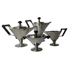 Vintage Italian Tea and Coffee Set 4 Pieces Sterling silver