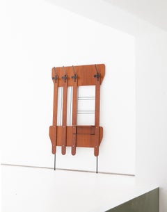 Italian Teak and Iron Clothes Hanger, 1950s