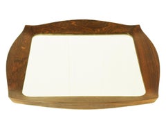 Italian Teak and Silvered Glass 1960s Mirror Savinio by Campo E Graffi for Home