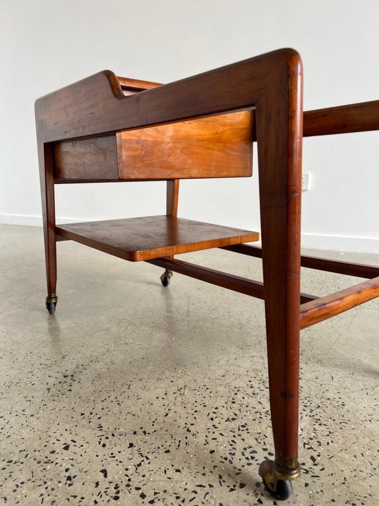 Italian Teak Bar cart 1960 In Good Condition For Sale In Byron Bay, NSW