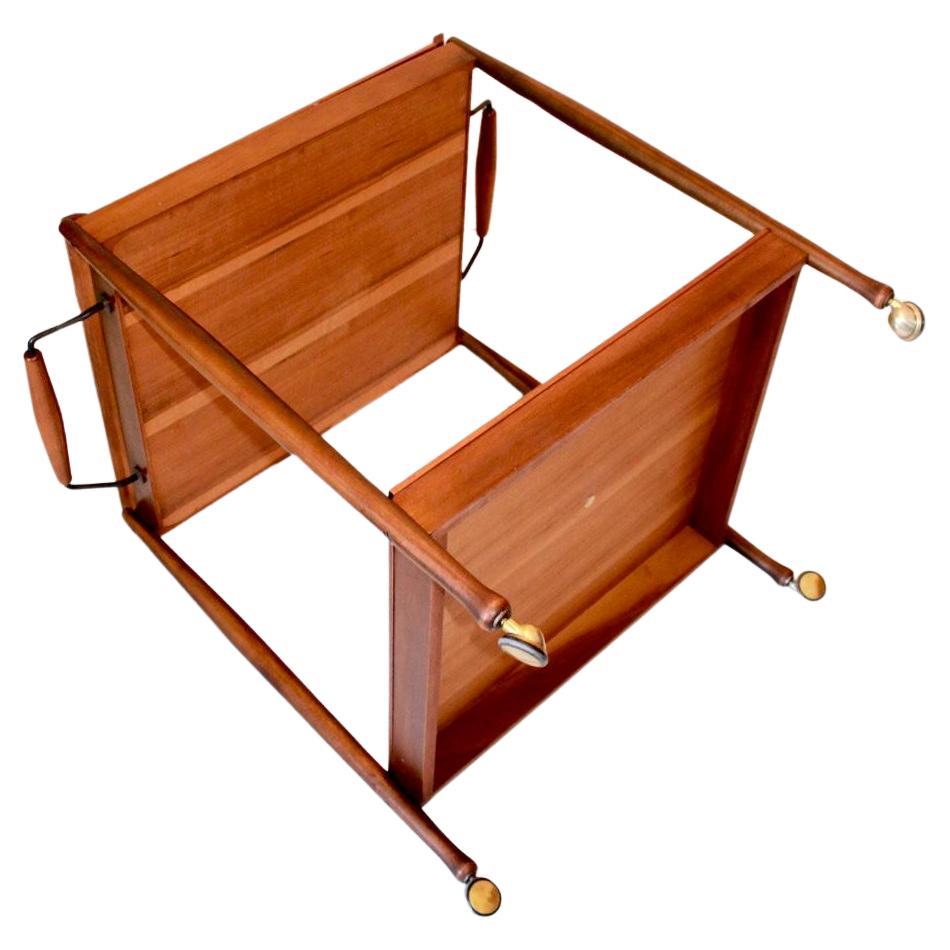 Italian Teak Bar Cart, Fratelli Reguitti, Italy 1950s For Sale 1