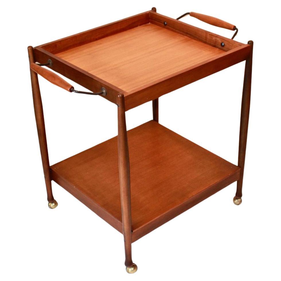 Italian Teak Bar Cart, Fratelli Reguitti, Italy 1950s