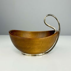 Italian Teak Catch All Vide Poche Bowl Nut Bowl Dish Mid-Century Modern Grasoli