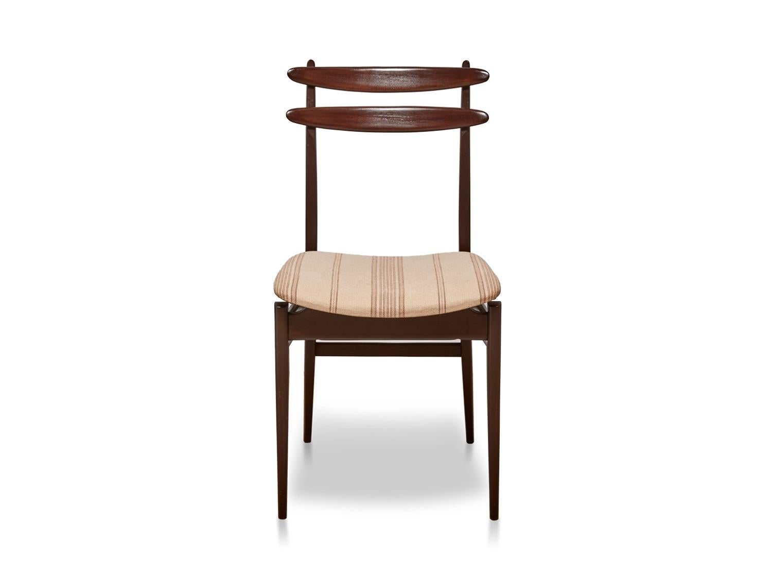 Set of 6 Italian teak dining chairs by Vittorio Dassi

Measures: 16 W x 20 D x 32 H.

 