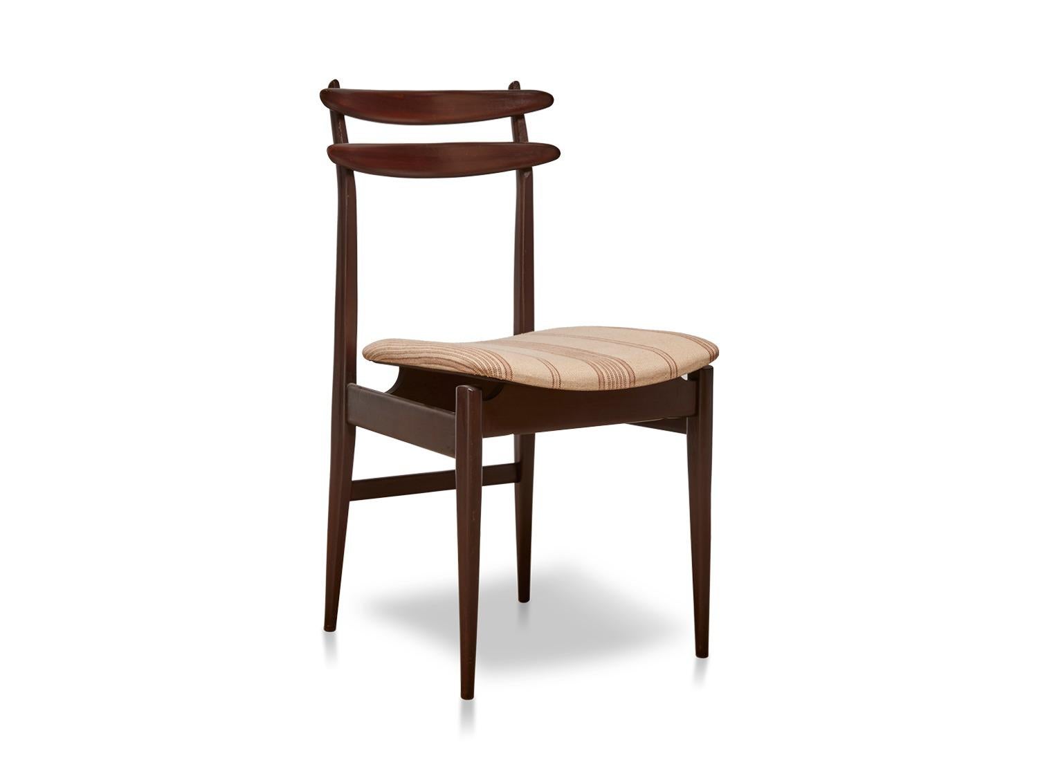 Italian Teak Dining Chairs by Vittorio Dassi, Set of 6 In Excellent Condition In Los Angeles, CA