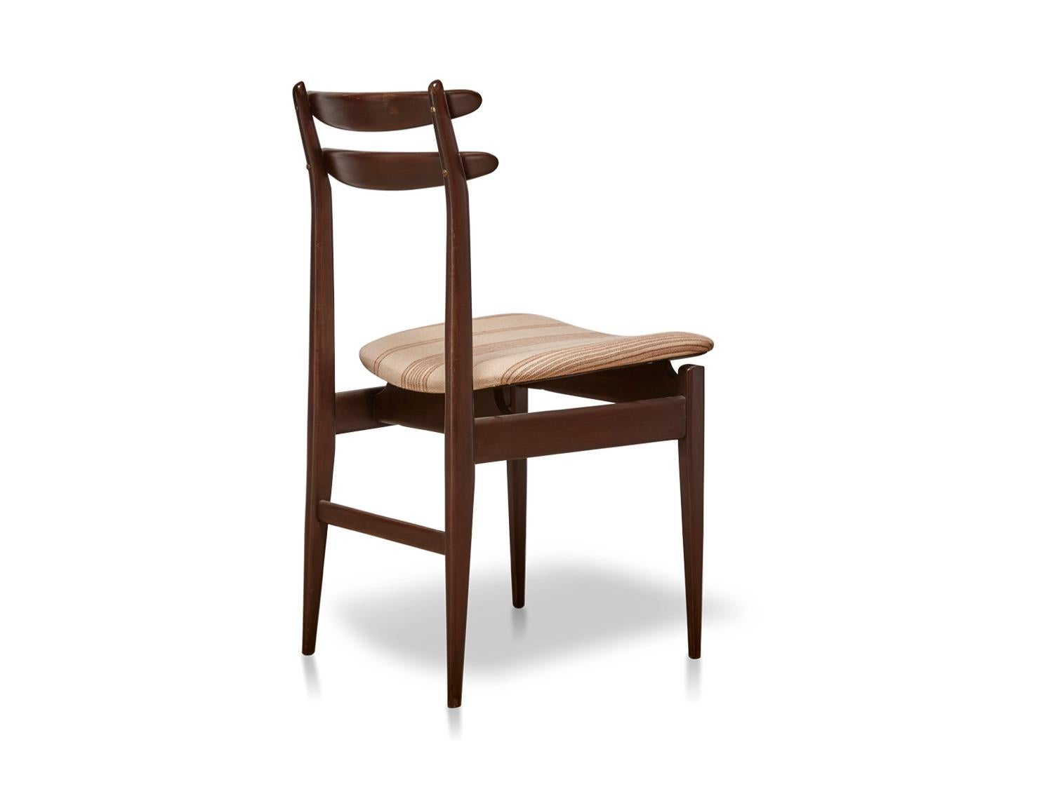 Upholstery Italian Teak Dining Chairs by Vittorio Dassi, Set of 6