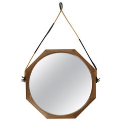 Italian Teak Frame Mirror, 1960s